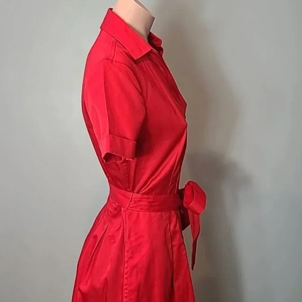 Brooks Brothers Red Belted Shirt Dress with Pockets❣️ Like New - Picture 7 of 12